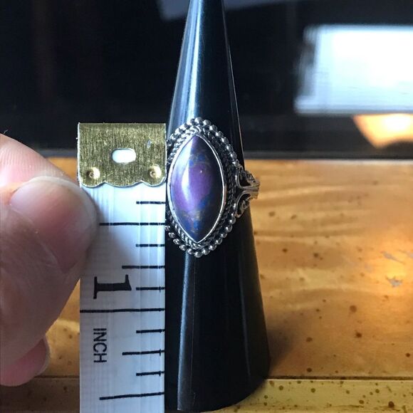 Mojave Purple Turquoise Sterling Silver Ring Size 5 - Picture 5 of 8